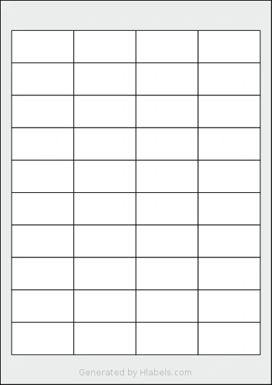Megastar® LP4MS5-4825 template with 40 rectangular 48 x 25 millimeter labels per sheet, on A4-size adhesive blank label sheets.