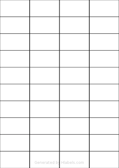 Megastar® LP4MS5-5230 template with 40 rectangular 52 x 29.7 millimeter labels per sheet, on A4-size adhesive blank label sheets.