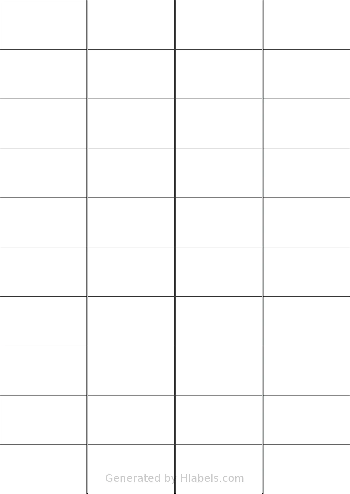 Megastar® LP4MS5-5230 template with 40 rectangular 52 x 29.7 millimeter labels per sheet, on A4-size adhesive blank label sheets.