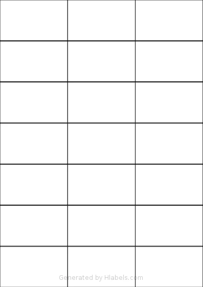 Megastar® LP4MS5-7042 template with 21 rectangular 70 x 42 millimeter labels per sheet, on A4-size adhesive blank label sheets.