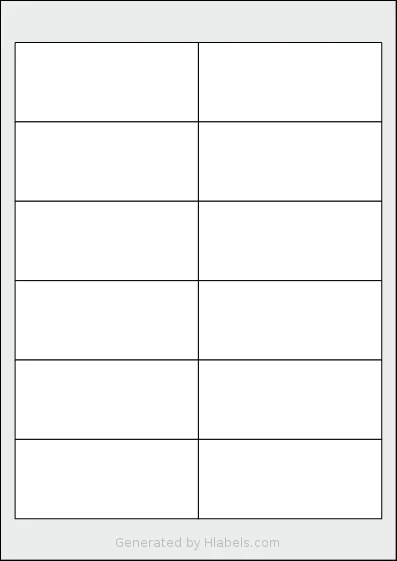 Megastar® LP4MS5-9742 template with 12 rectangular 97 x 42 millimeter labels per sheet, on A4-size adhesive blank label sheets.