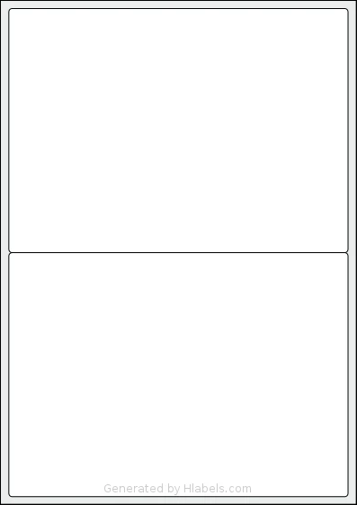 MrLabel® MR101 template with 2 rectangular 199.6 x 143.5 millimeter labels per sheet, on A4-size adhesive blank label sheets.