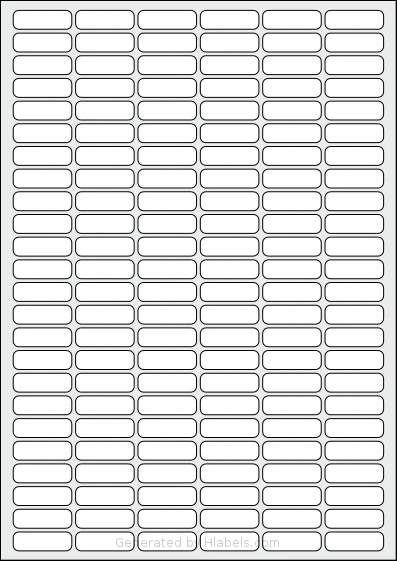 MrLabel® MR120 template with 144 rectangular 31 x 10 millimeter labels per sheet, on A4-size adhesive blank label sheets.