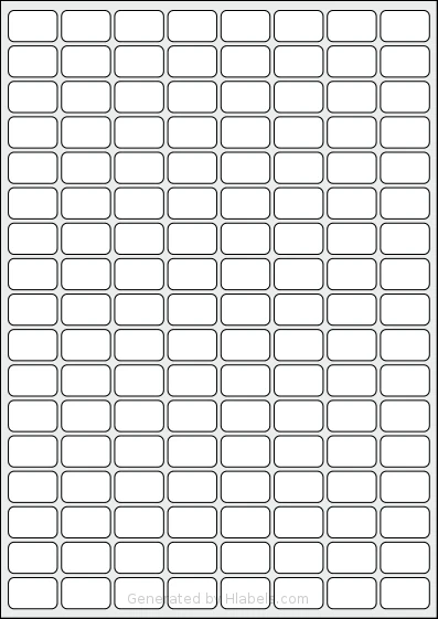 MrLabel® MR236 template with 136 rectangular 23.5 x 15 millimeter labels per sheet, on A4-size adhesive blank label sheets.
