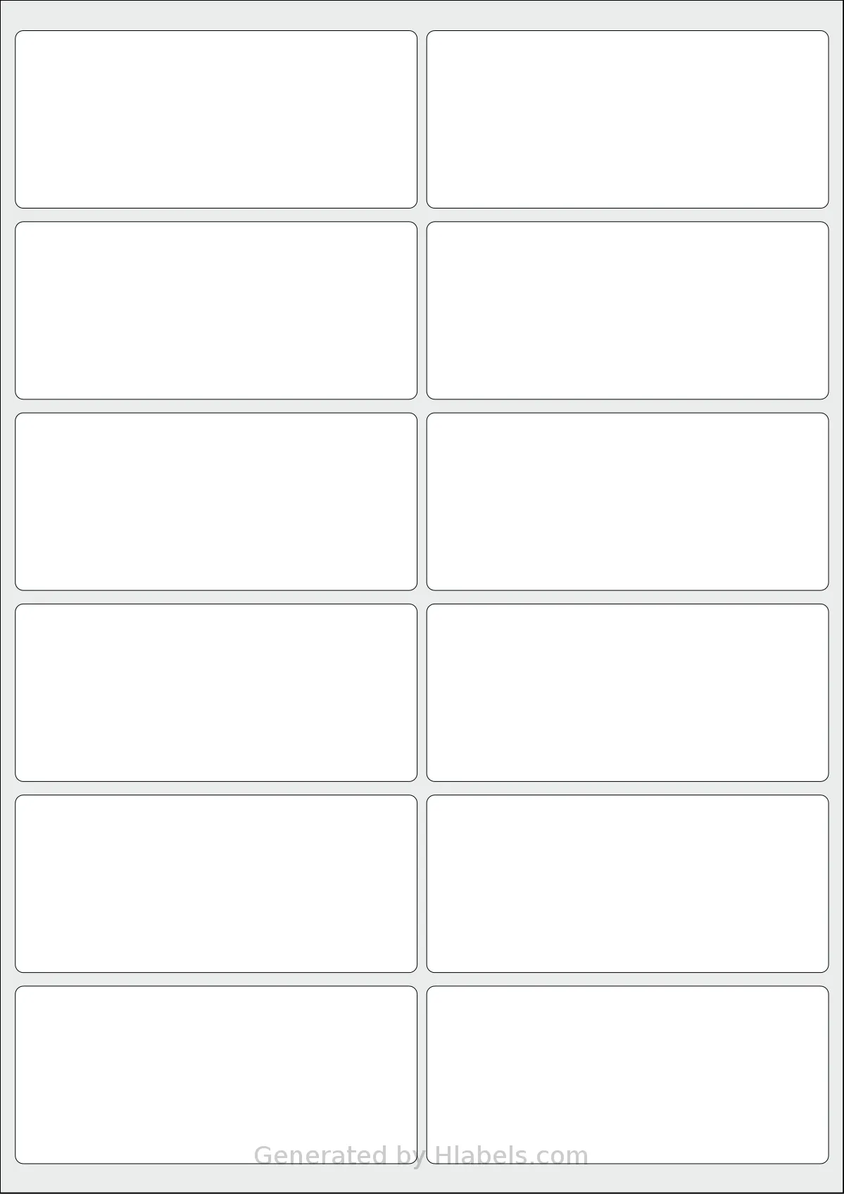 Oddy® ST-12 template with 12 rectangular 100 x 44.15 millimeter labels per sheet, on A4-size adhesive blank label sheets.