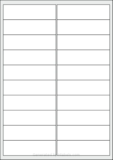 Oddy® ST-20 template with 20 rectangular 98 x 28 millimeter labels per sheet, on A4-size adhesive blank label sheets.
