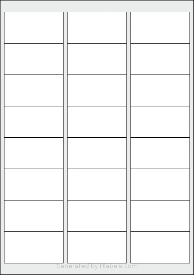 Oddy® ST-24 template with 24 rectangular 64 x 34 millimeter labels per sheet, on A4-size adhesive blank label sheets.