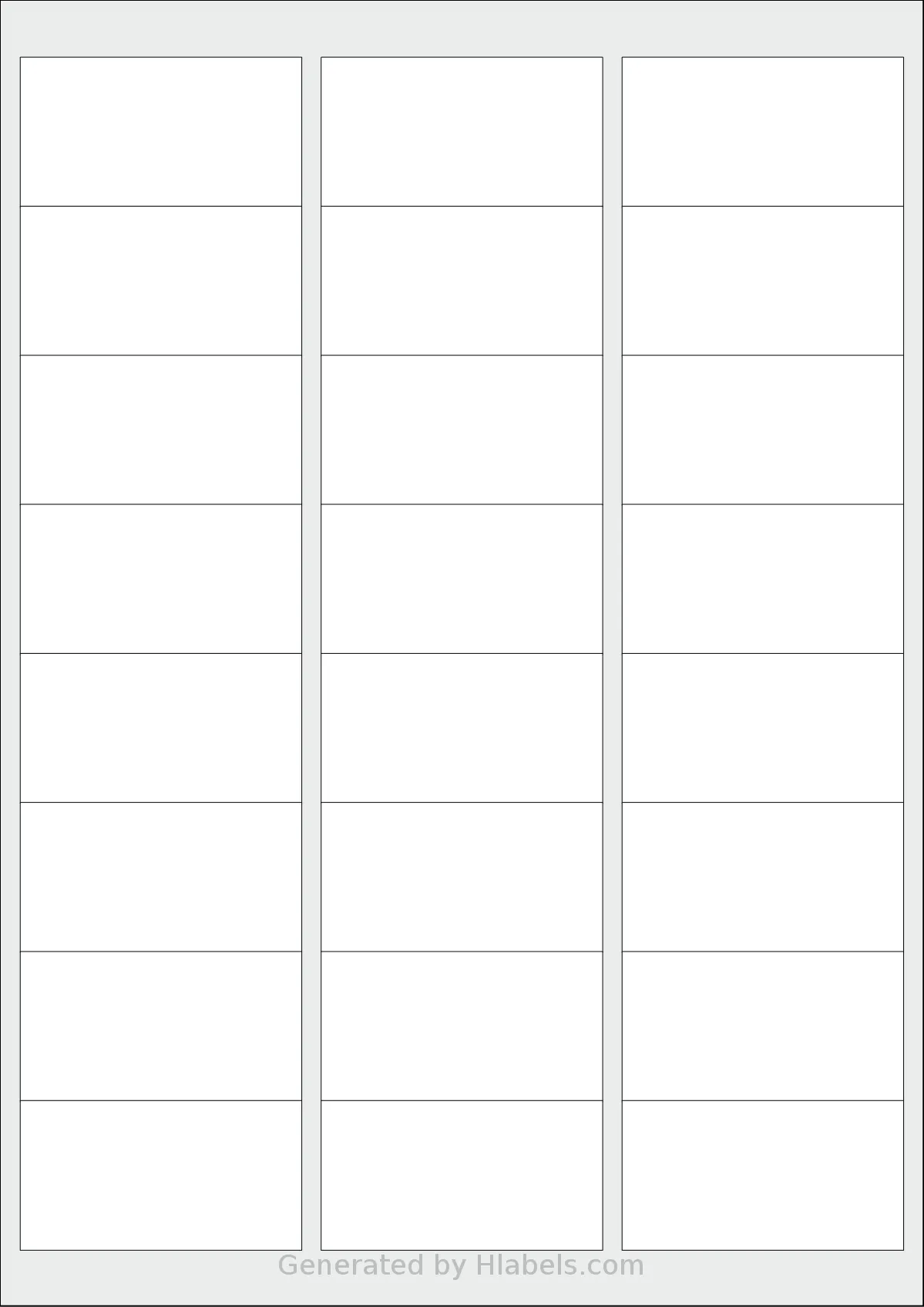 Oddy® ST-24 template with 24 rectangular 64 x 34 millimeter labels per sheet, on A4-size adhesive blank label sheets.