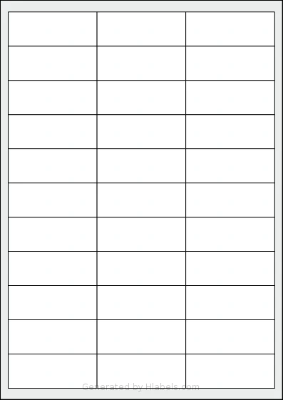 Oddy® ST-33 template with 33 rectangular 66 x 25.4 millimeter labels per sheet, on A4-size adhesive blank label sheets.