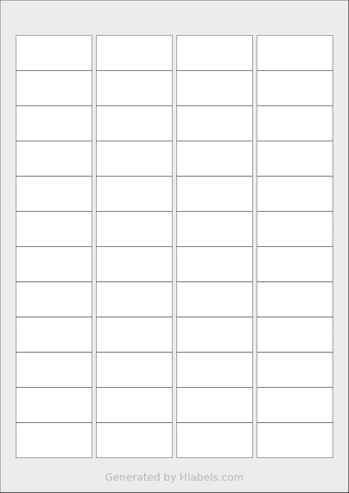 Oddy® ST-48 template with 48 rectangular 45.7 x 21.1 millimeter labels per sheet, on A4-size adhesive blank label sheets.