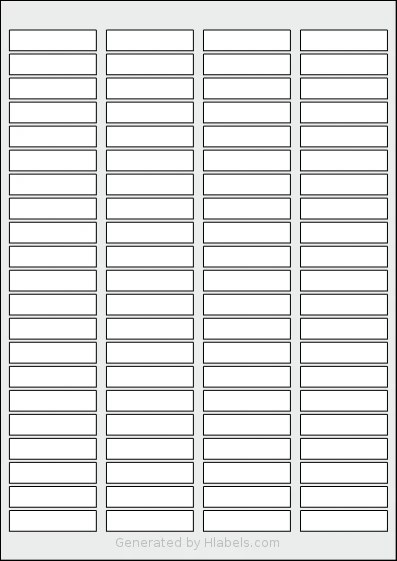 Oddy® ST-84 template with 84 rectangular 46 x 11 millimeter labels per sheet, on A4-size adhesive blank label sheets.