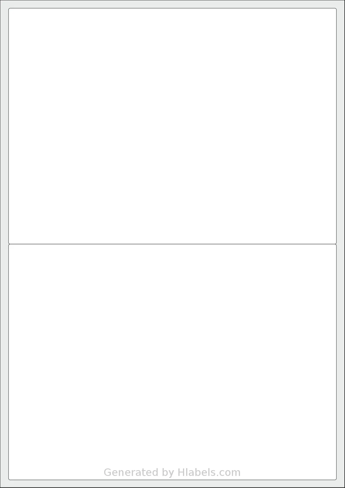 OnlineLabels® EU30004 template with 2 rectangular 199.6 x 143.5 millimeter labels per sheet, on A4-size adhesive blank label sheets.