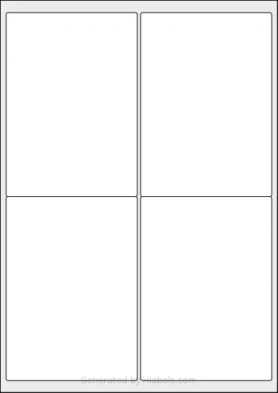 OnlineLabels® EU30005 template with 4 rectangular 99.1 x 139 millimeter labels per sheet, on A4-size adhesive blank label sheets.