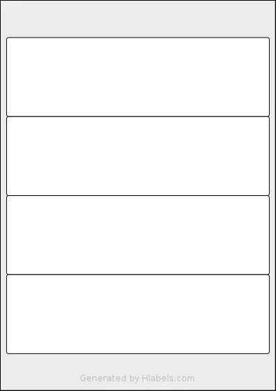 OnlineLabels® EU30006 template with 4 rectangular 200 x 60 millimeter labels per sheet, on A4-size adhesive blank label sheets.