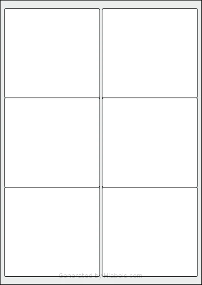 OnlineLabels® EU30007 template with 6 rectangular 99.1 x 93.1 millimeter labels per sheet, on A4-size adhesive blank label sheets.