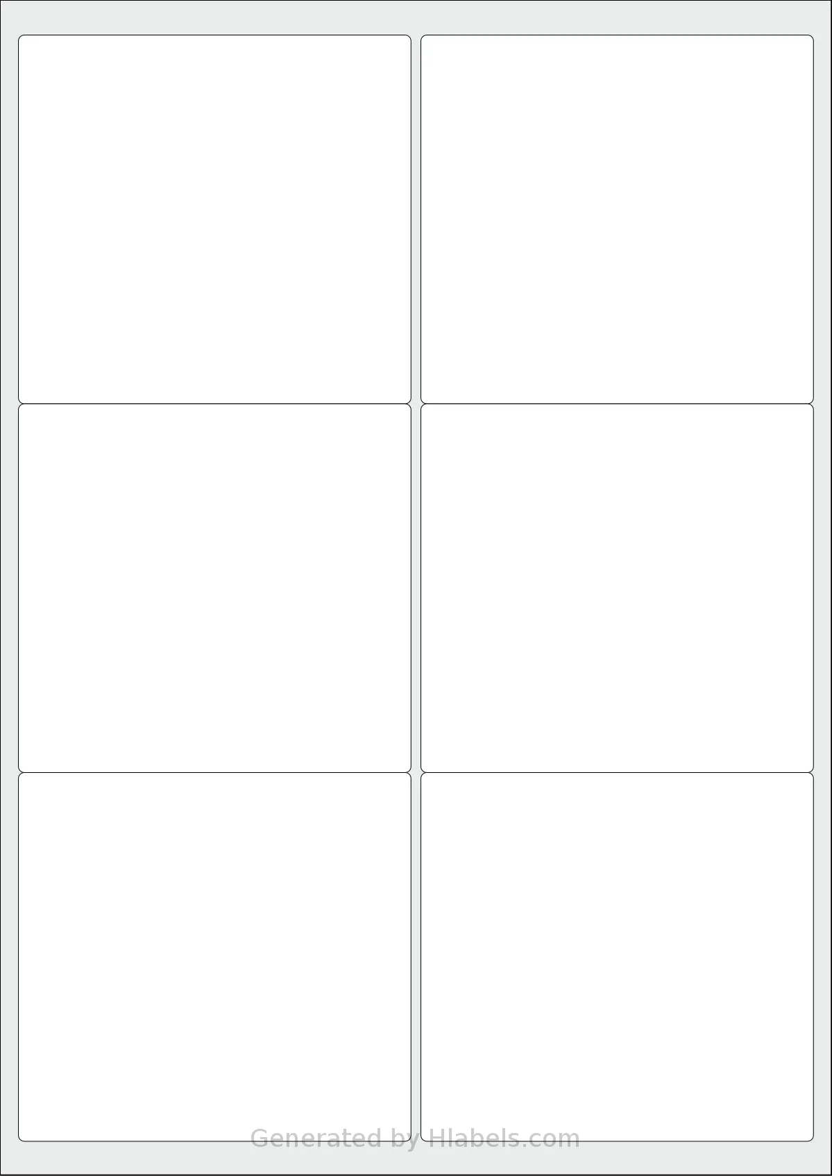 OnlineLabels® EU30007 template with 6 rectangular 99.1 x 93.1 millimeter labels per sheet, on A4-size adhesive blank label sheets.