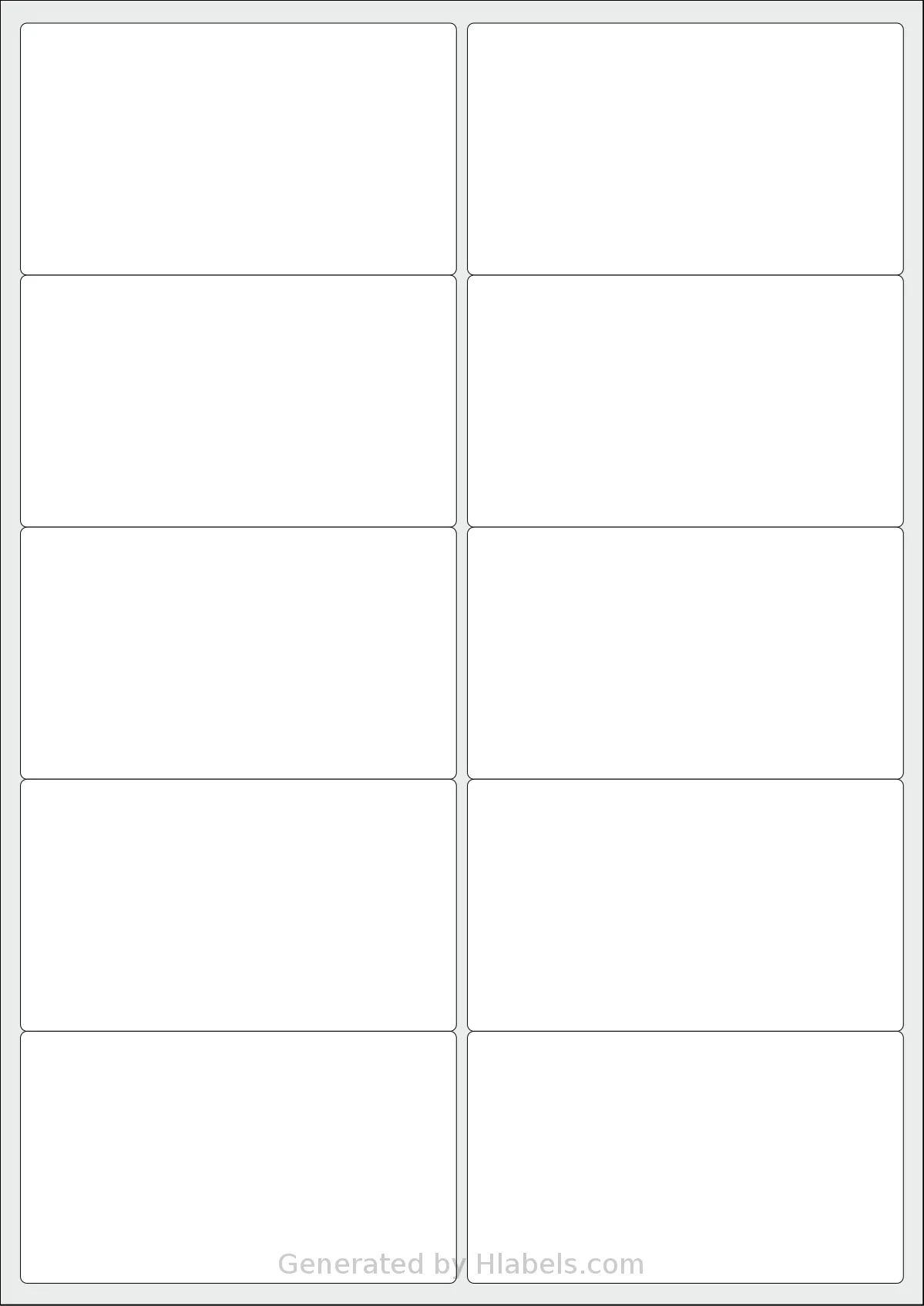 OnlineLabels® EU30009 template with 10 rectangular 99.1 x 57.3 millimeter labels per sheet, on A4-size adhesive blank label sheets.