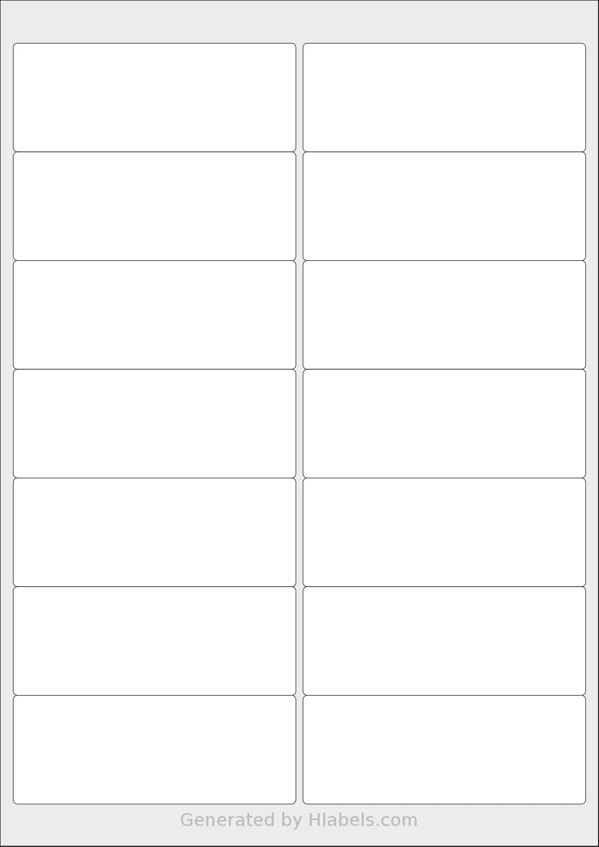 OnlineLabels® EU30011 template with 14 rectangular 99.1 x 38.1 millimeter labels per sheet, on A4-size adhesive blank label sheets.