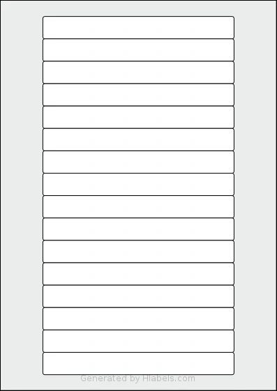OnlineLabels® EU30012 template with 16 rectangular 145 x 17 millimeter labels per sheet, on A4-size adhesive blank label sheets.