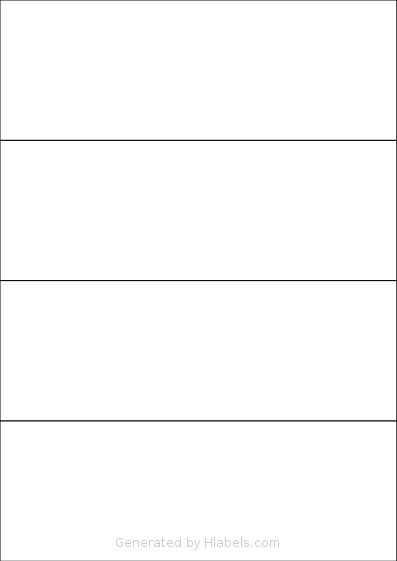 OnlineLabels® EU30034 template with 4 rectangular 210 x 74.25 millimeter labels per sheet, on A4-size adhesive blank label sheets.