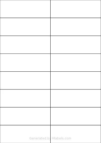 OnlineLabels® EU30043 template with 16 rectangular 105 x 37.125 millimeter labels per sheet, on A4-size adhesive blank label sheets.