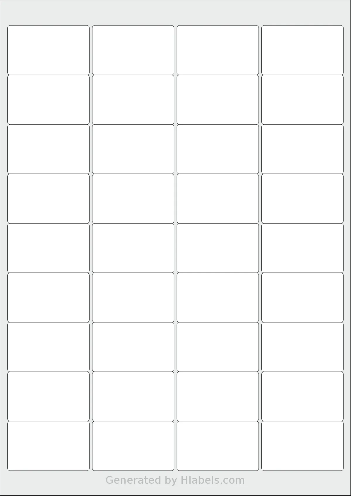 OnlineLabels® EU30048 template with 36 rectangular 48.975 x 29.6111 millimeter labels per sheet, on A4-size adhesive blank label sheets.