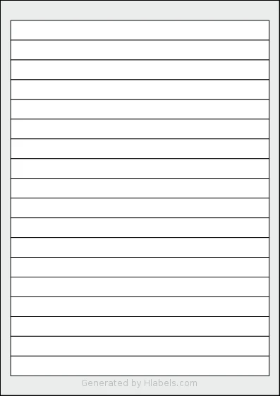 OnlineLabels® EU30053 template with 18 rectangular 194 x 14.8 millimeter labels per sheet, on A4-size adhesive blank label sheets.