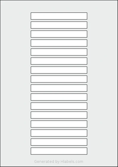 OnlineLabels® EU30054 template with 16 rectangular 100 x 12 millimeter labels per sheet, on A4-size adhesive blank label sheets.
