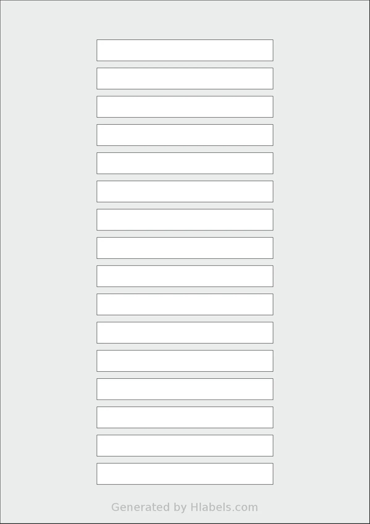 OnlineLabels® EU30054 template with 16 rectangular 100 x 12 millimeter labels per sheet, on A4-size adhesive blank label sheets.