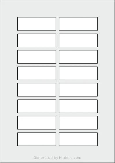 OnlineLabels® EU30067 template with 16 rectangular 70 x 24 millimeter labels per sheet, on A4-size adhesive blank label sheets.