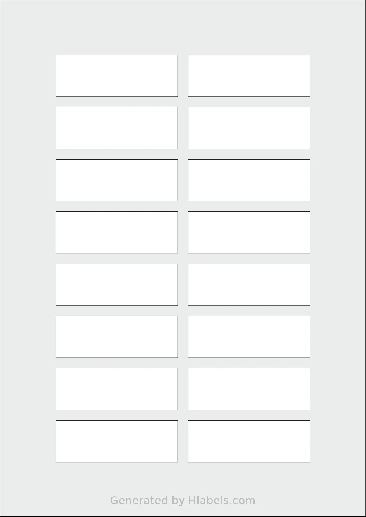 OnlineLabels® EU30067 template with 16 rectangular 70 x 24 millimeter labels per sheet, on A4-size adhesive blank label sheets.