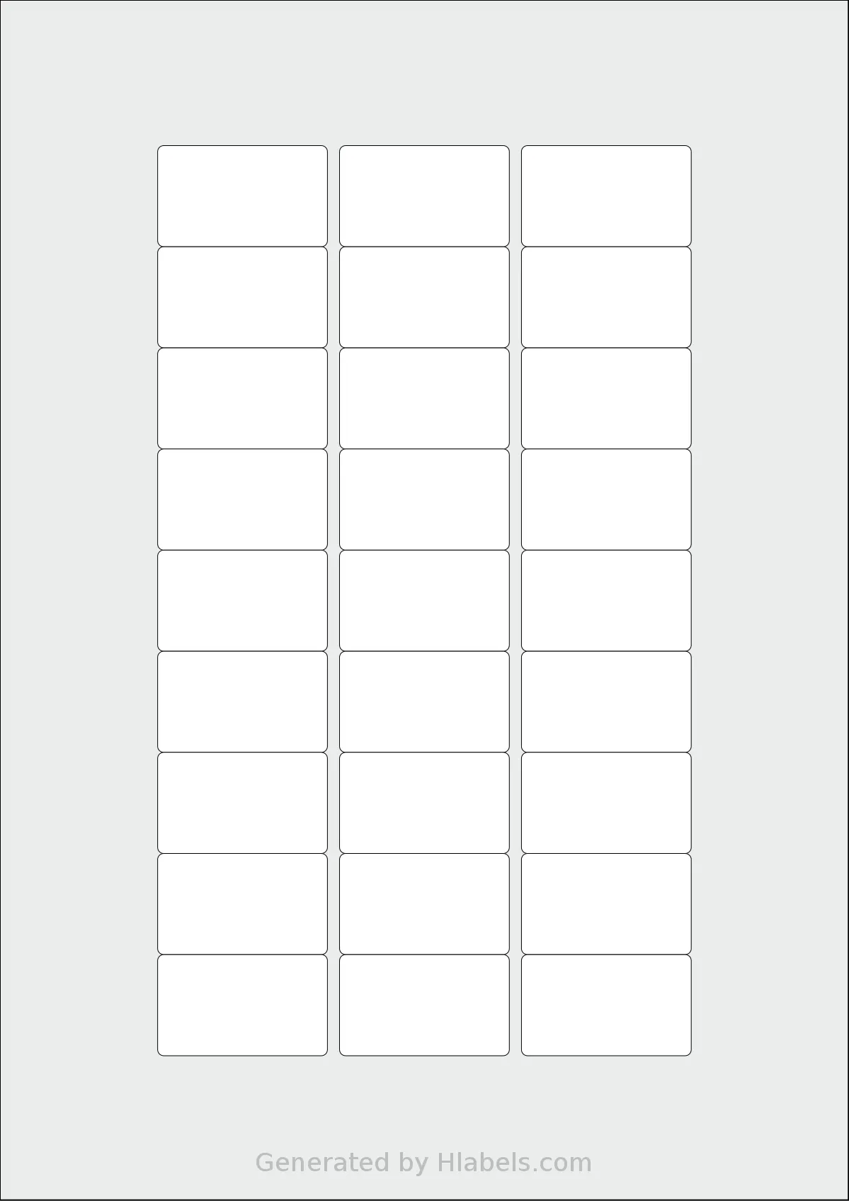 OnlineLabels® EU30068 template with 27 rectangular 42 x 25 millimeter labels per sheet, on A4-size adhesive blank label sheets.