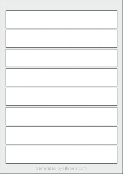 OnlineLabels® EU30070 template with 8 rectangular 190 x 30 millimeter labels per sheet, on A4-size adhesive blank label sheets.