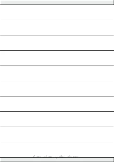 OnlineLabels® EU30071 template with 10 rectangular 210 x 28 millimeter labels per sheet, on A4-size adhesive blank label sheets.