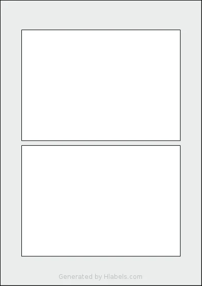 OnlineLabels® EU30084 template with 2 rectangular 165 x 115 millimeter labels per sheet, on A4-size adhesive blank label sheets.