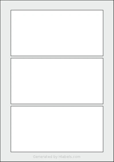 OnlineLabels® EU30085 template with 3 rectangular 170 x 84 millimeter labels per sheet, on A4-size adhesive blank label sheets.