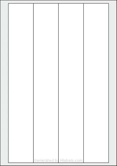 OnlineLabels® EU30088 template with 4 rectangular 45 x 285 millimeter labels per sheet, on A4-size adhesive blank label sheets.