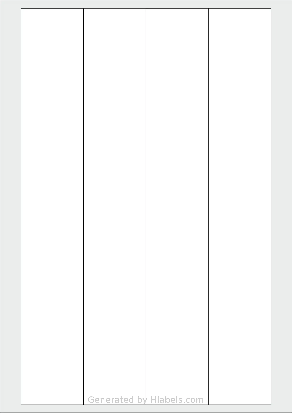 OnlineLabels® EU30088 template with 4 rectangular 45 x 285 millimeter labels per sheet, on A4-size adhesive blank label sheets.