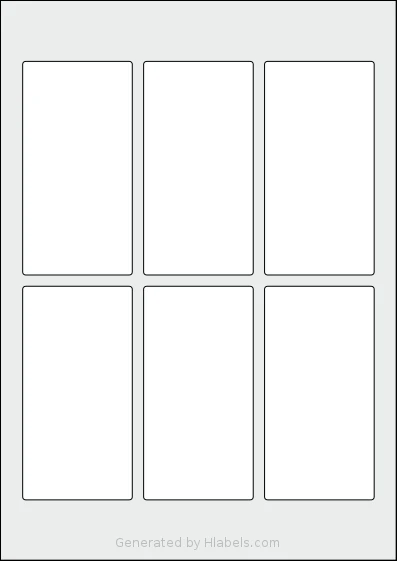 OnlineLabels® EU30089 template with 6 rectangular 58 x 113 millimeter labels per sheet, on A4-size adhesive blank label sheets.