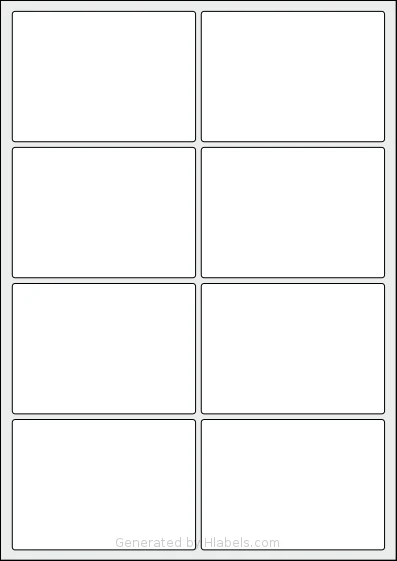 OnlineLabels® EU30090 template with 8 rectangular 97 x 69 millimeter labels per sheet, on A4-size adhesive blank label sheets.