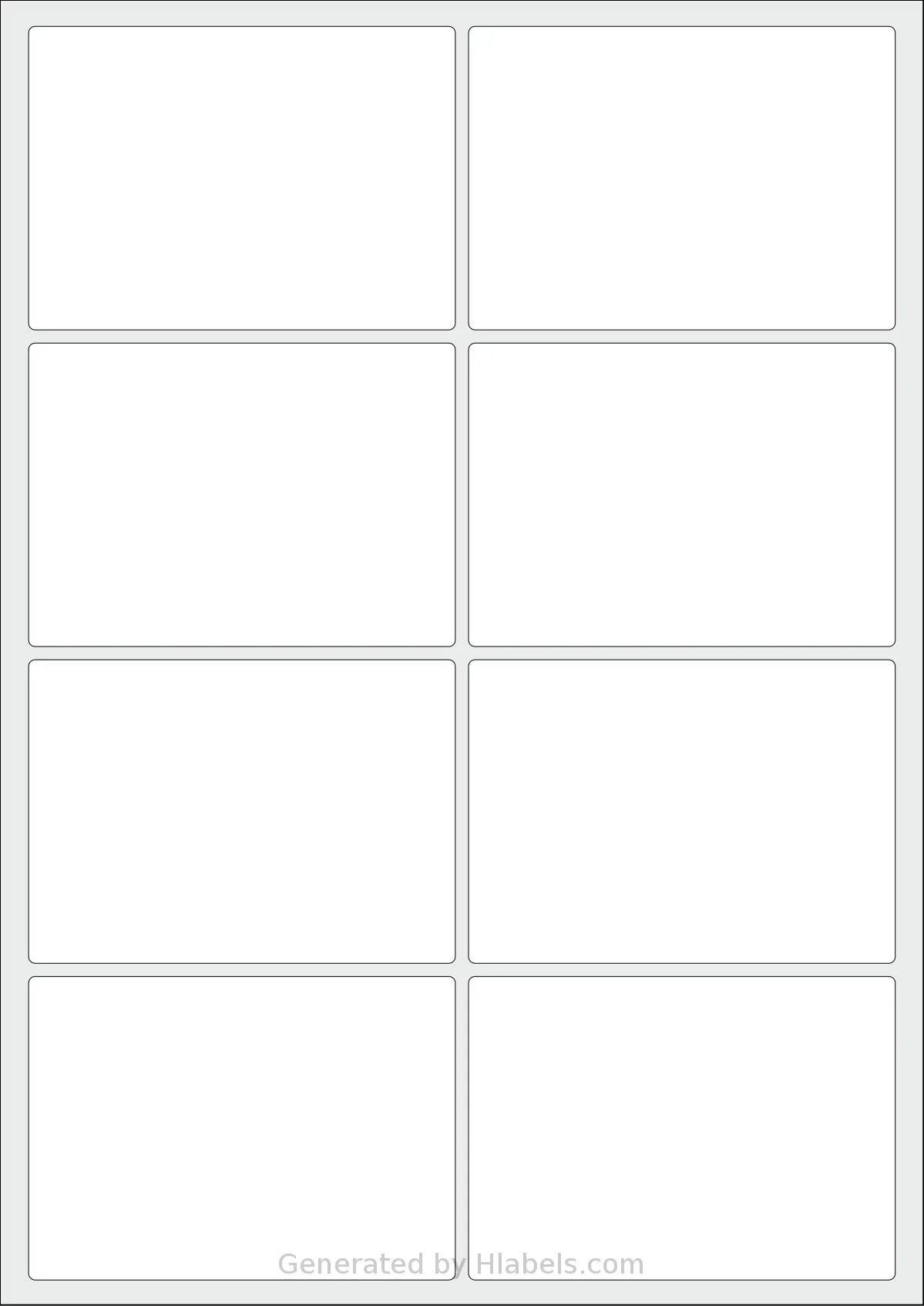 OnlineLabels® EU30090 template with 8 rectangular 97 x 69 millimeter labels per sheet, on A4-size adhesive blank label sheets.