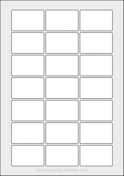 OnlineLabels® EU30094 template with 21 rectangular 55 x 35 millimeter labels per sheet, on A4-size adhesive blank label sheets.