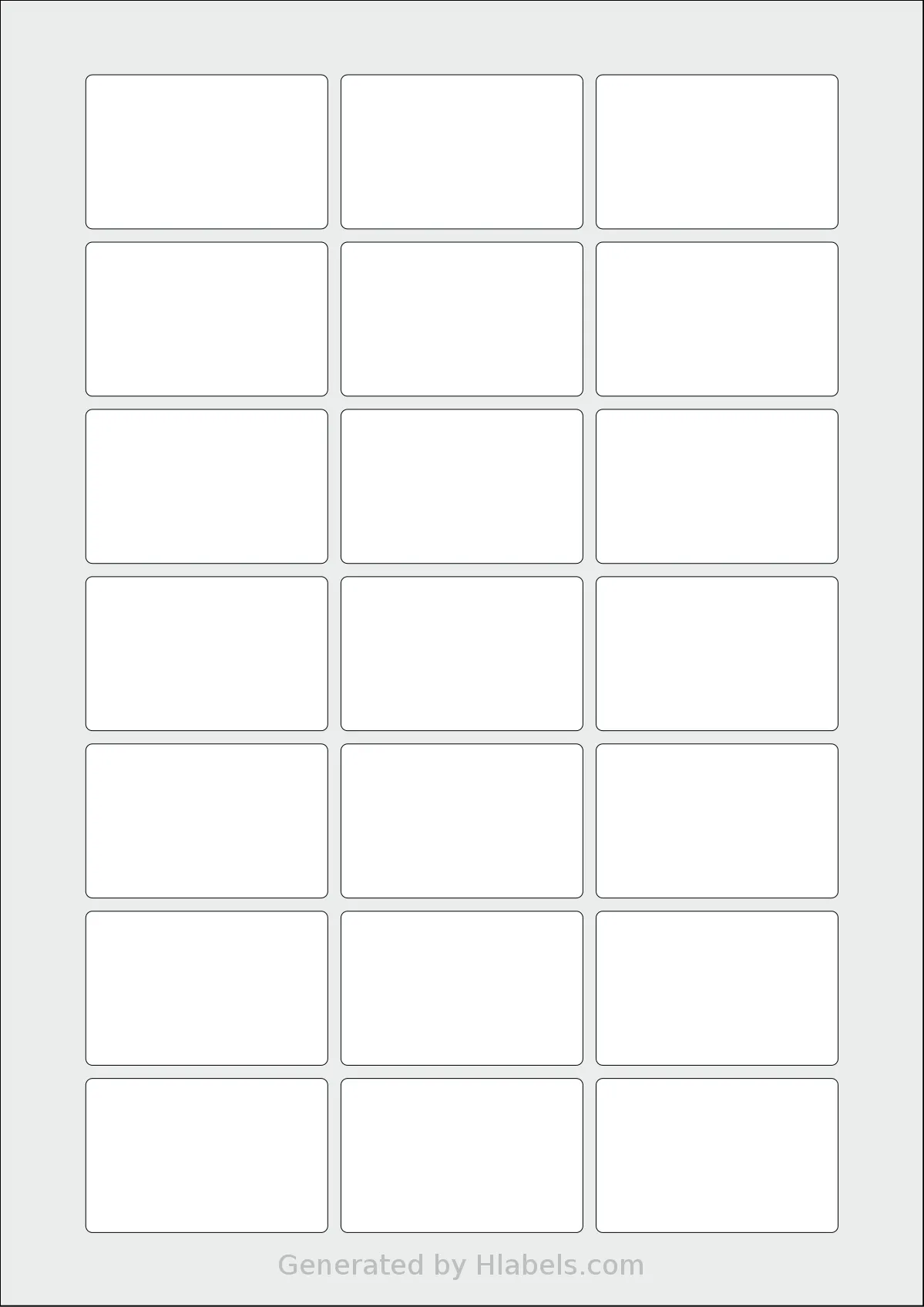 OnlineLabels® EU30094 template with 21 rectangular 55 x 35 millimeter labels per sheet, on A4-size adhesive blank label sheets.