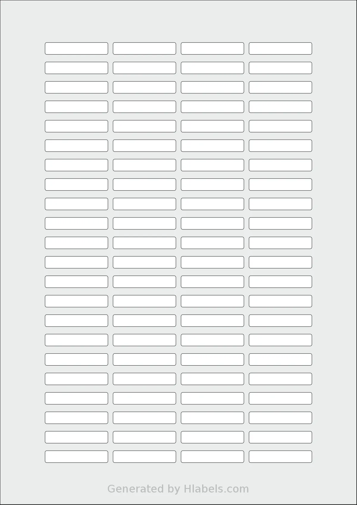 OnlineLabels® EU30097 template with 88 rectangular 37 x 7 millimeter labels per sheet, on A4-size adhesive blank label sheets.