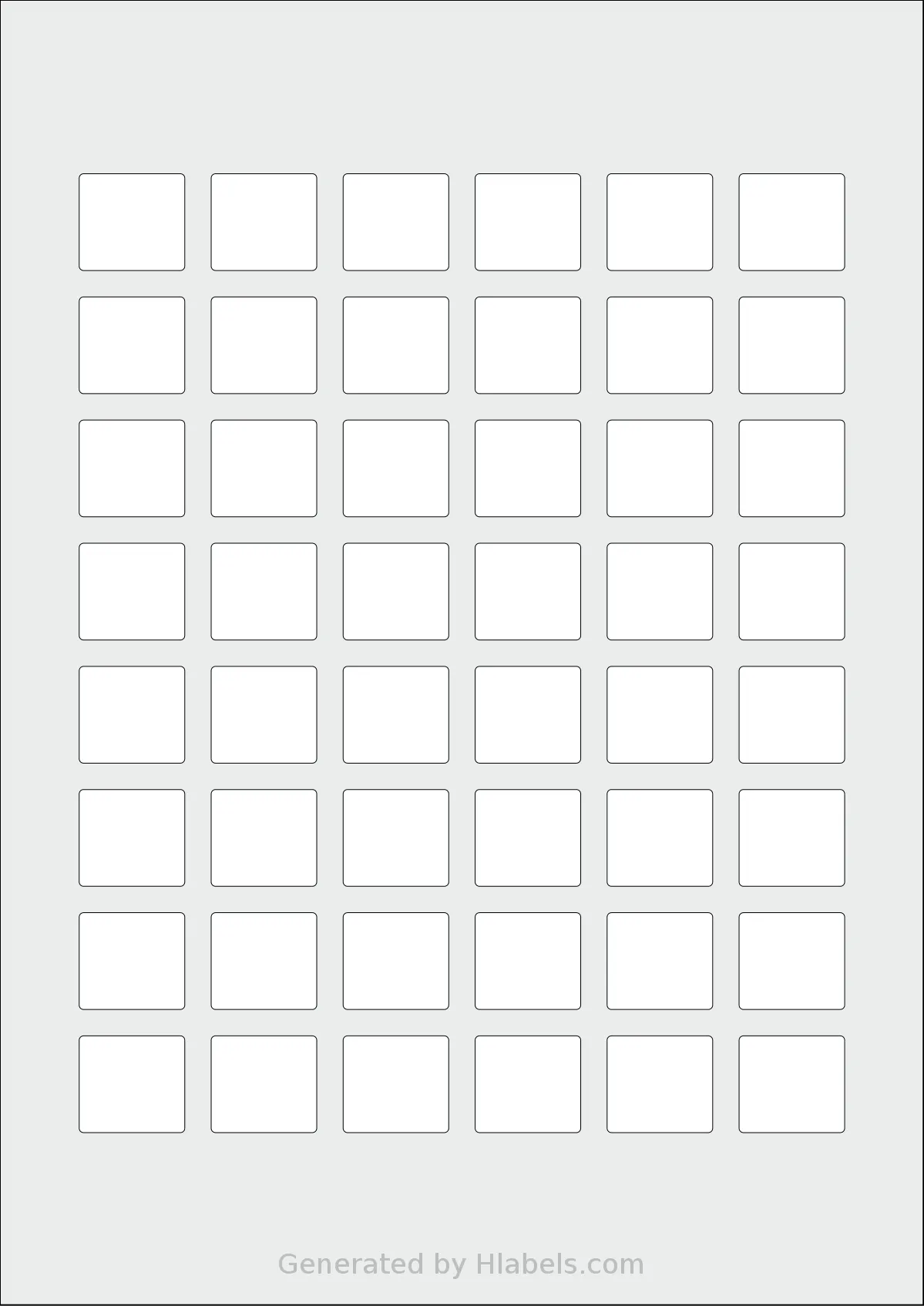 OnlineLabels® EU30108 template with 48 rectangular 24 x 22 millimeter labels per sheet, on A4-size adhesive blank label sheets.