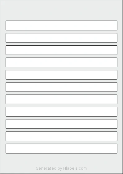 OnlineLabels® EU30115 template with 11 rectangular 190 x 16 millimeter labels per sheet, on A4-size adhesive blank label sheets.