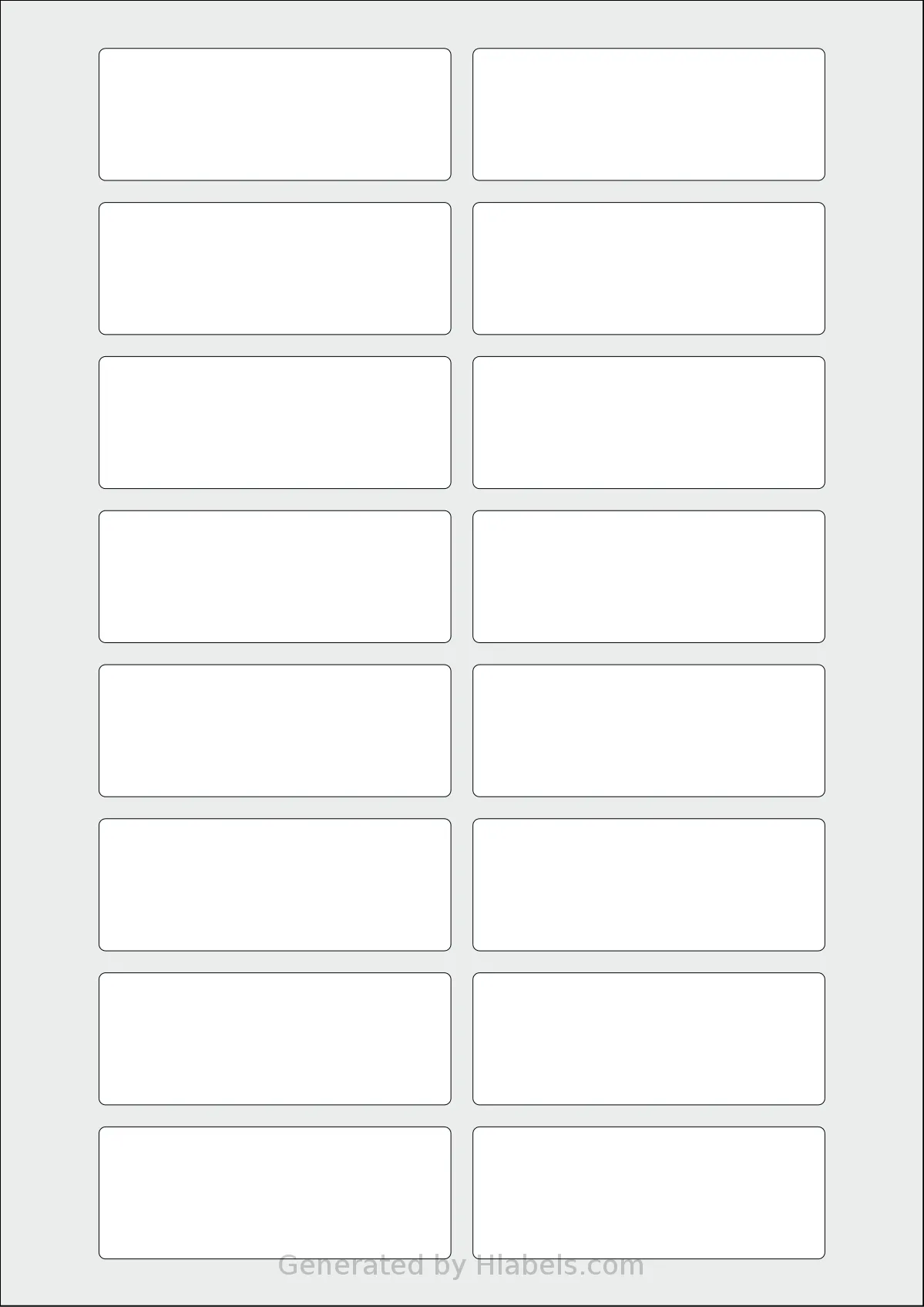 OnlineLabels® EU30120 template with 16 rectangular 80 x 30 millimeter labels per sheet, on A4-size adhesive blank label sheets.