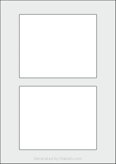 OnlineLabels® EU30126 template with 2 rectangular 140 x 115 millimeter labels per sheet, on A4-size adhesive blank label sheets.