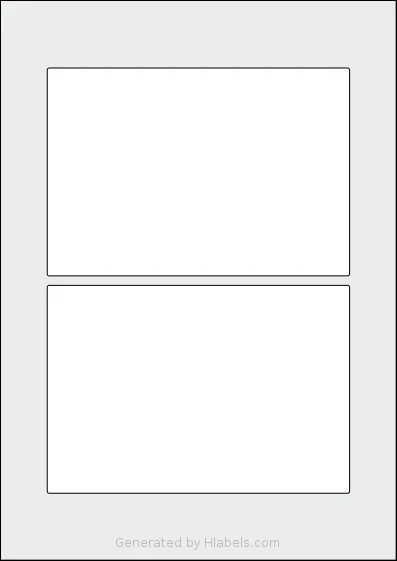 OnlineLabels® EU30127 template with 2 rectangular 160 x 110 millimeter labels per sheet, on A4-size adhesive blank label sheets.