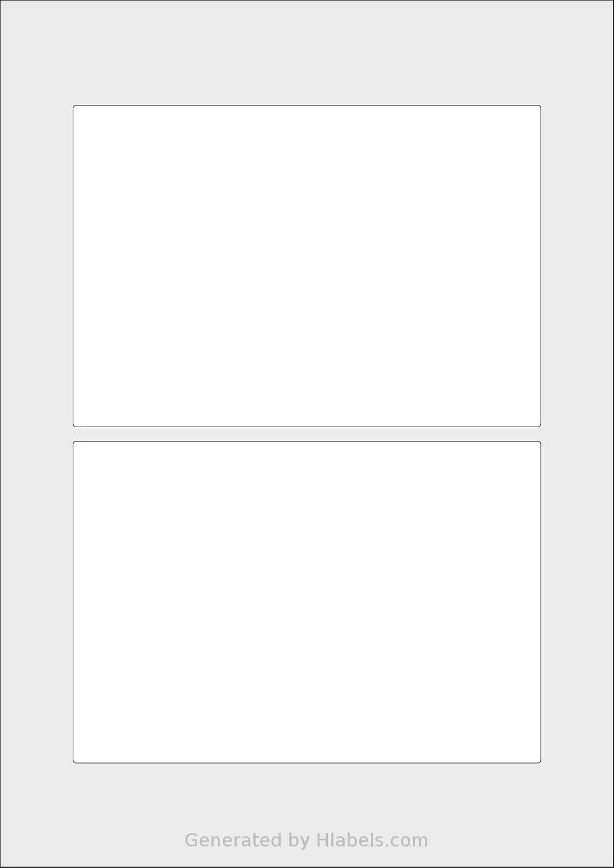 OnlineLabels® EU30127 template with 2 rectangular 160 x 110 millimeter labels per sheet, on A4-size adhesive blank label sheets.
